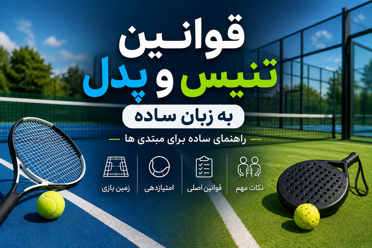 قوانین تنیس و پدل به زبان ساده؛ راهنمای کامل برای مبتدی ها