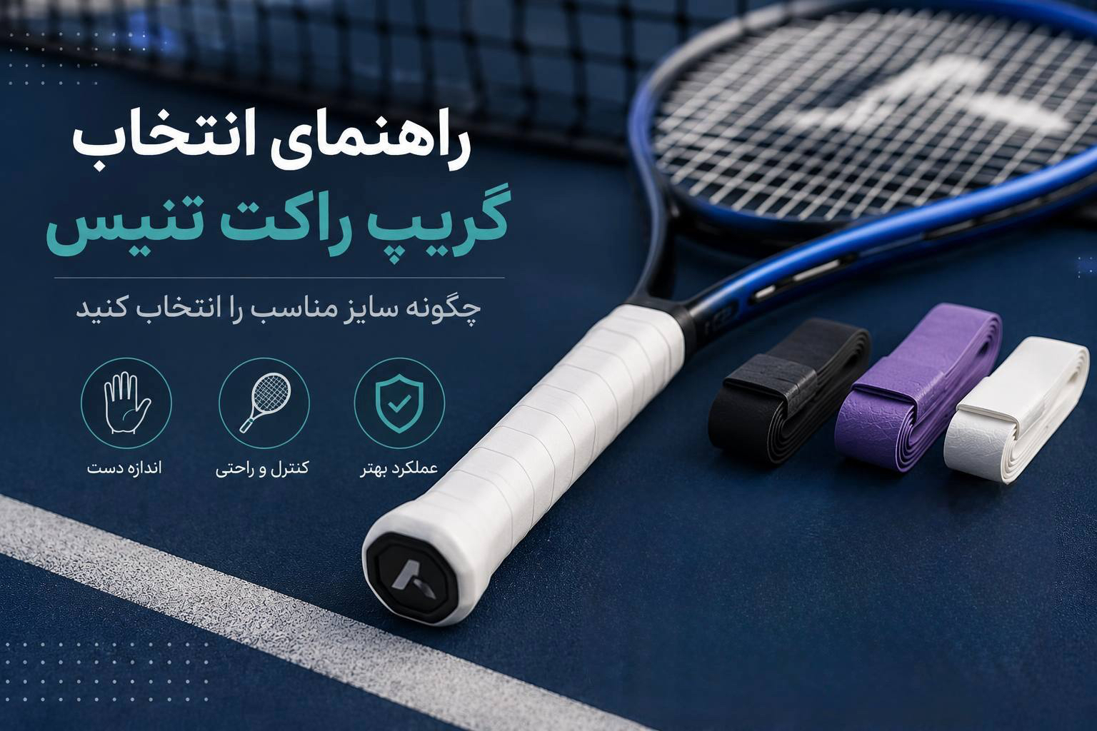 راهنمای انتخاب گریپ راکت تنیس;چگونه سایز مناسب را انتخاب کنیم؟