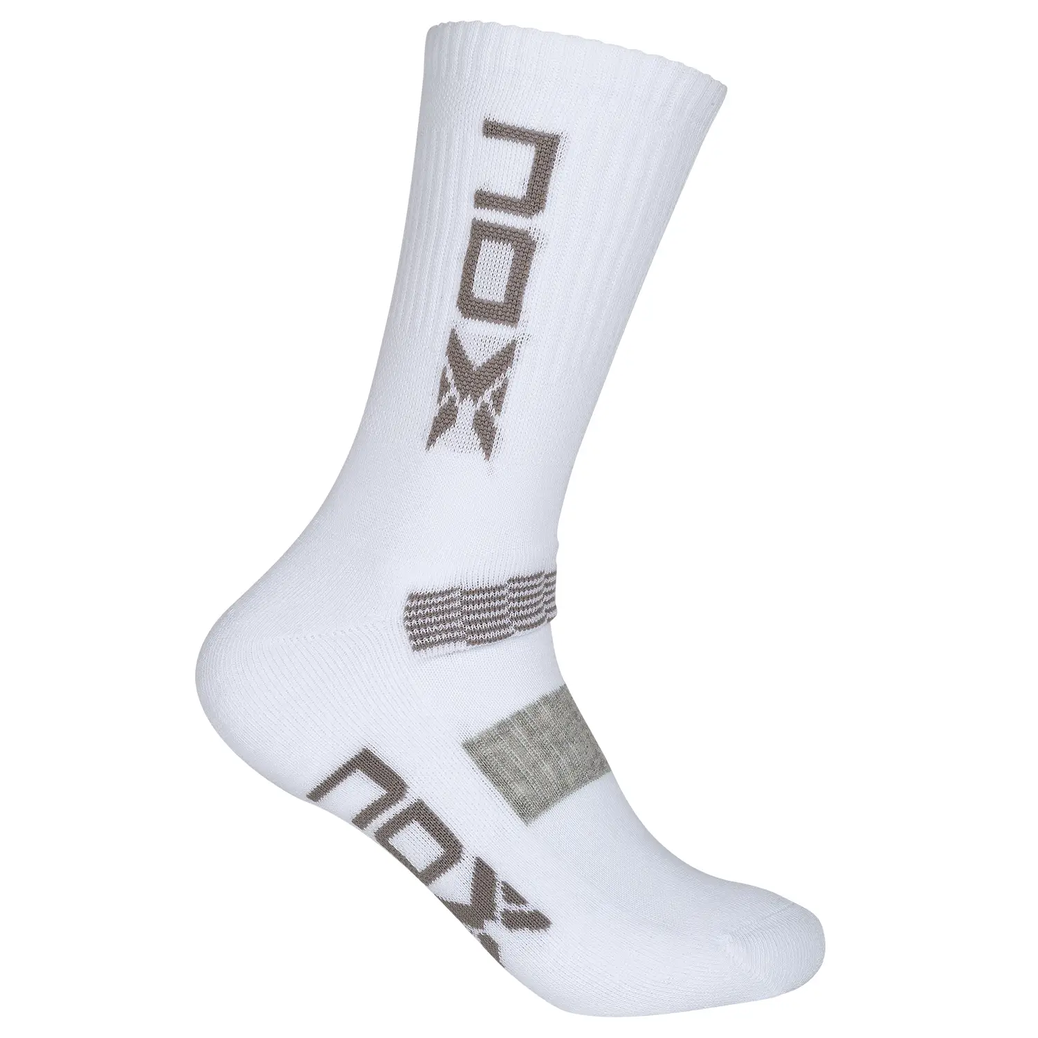 NOX MEN TECHNICAL SOCKS MID LENGTH WHITE WITH VERTICAL GREY