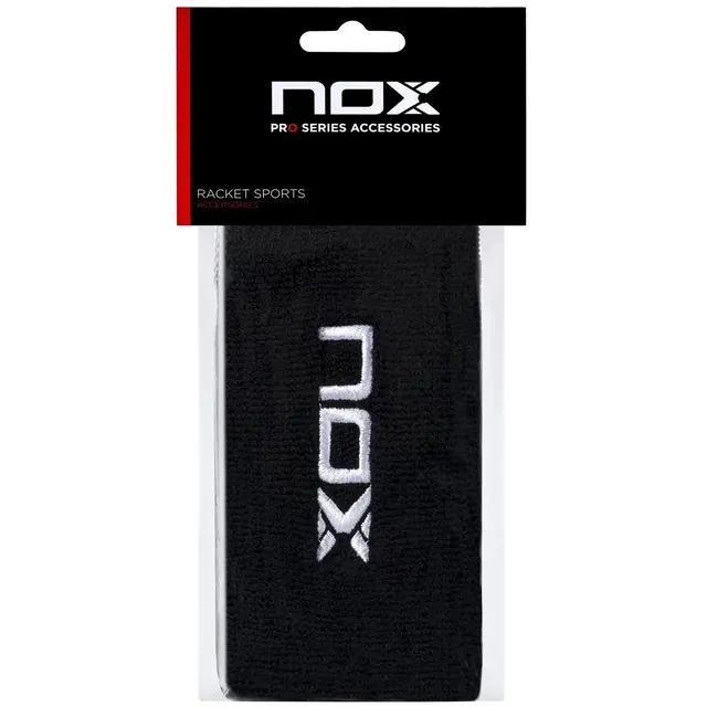 NOX LONG WRISTBANDS BAG OF 2 BLACK (WHITE LOGO)