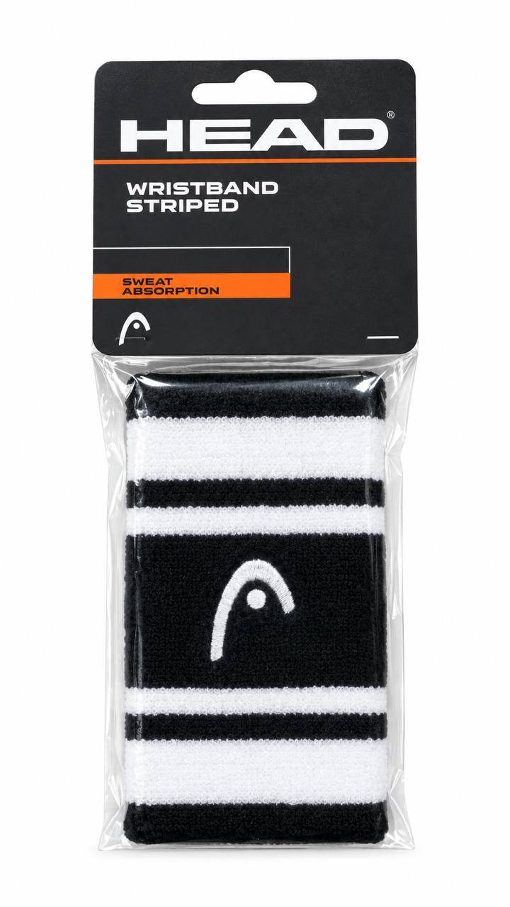 HEAD WRISTBAND STRIPED BLACK WHITE 5