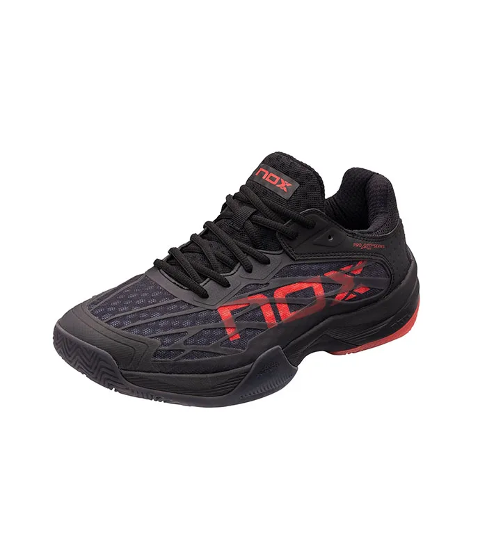 NOX CALZADO AT10 LUX NEGRO ROJO