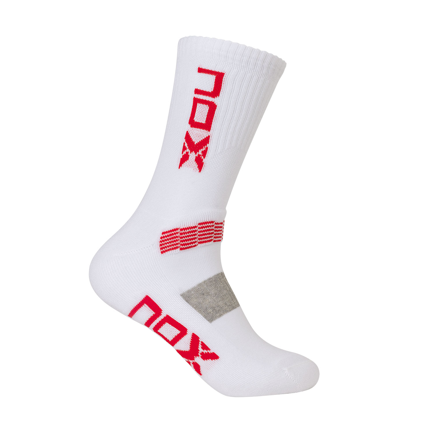 NOX MEN TECHNICAL SOCKS MID LENGTH  WHITE WITH RED
