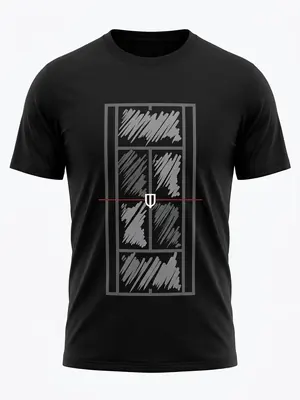 UNIPRO UNISEX-PAINTED COURT SS TSHIRTS-BLACK