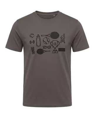 UNIPRO UNISEX-TENNIS ICONS SS TSHIRTS-ANTHRACITE