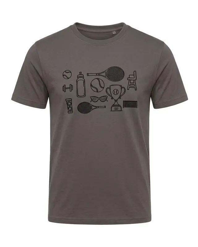 UNIPRO UNISEX-TENNIS ICONS SS TSHIRTS-ANTHRACITE