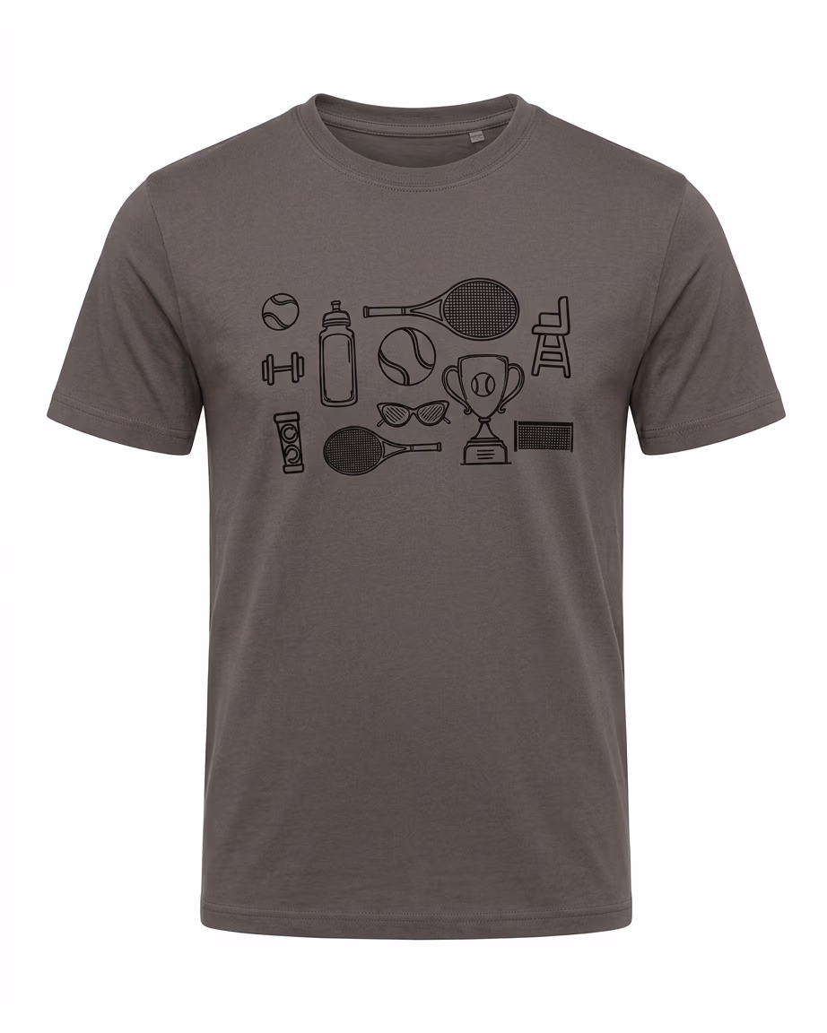 UNIPRO UNISEX-TENNIS ICONS SS TSHIRTS-ANTHRACITE
