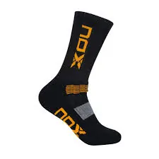 NOX MEN TECHNICAL SOCKS MID LENGTH BLACK ORANGE LOGO
