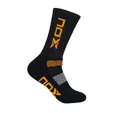 NOX MEN TECHNICAL SOCKS MID LENGTH BLACK ORANGE LOGO