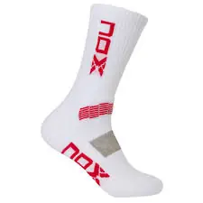 NOX MEN TECHNICAL SOCKS MID LENGTH  WHITE WITH RED LOGO