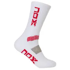NOX MEN TECHNICAL SOCKS MID LENGTH  WHITE WITH RED LOGO