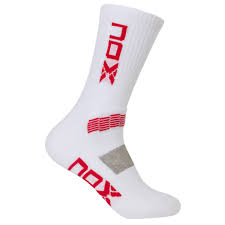 NOX MEN TECHNICAL SOCKS MID LENGTH  WHITE WITH RED LOGO
