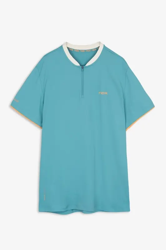 NOX MENS DUSTY TURQUOISE PRO POLO T-SHIRT