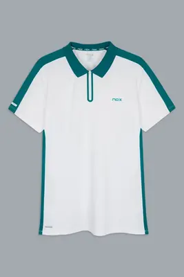 NOX MENS PRO WHITE/IVY GREEN POLO T-SHIRT