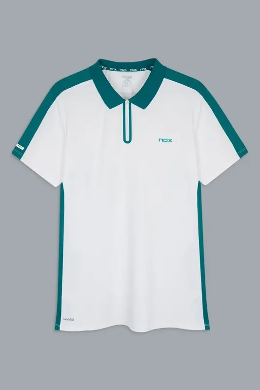 NOX MENS PRO WHITE/IVY GREEN POLO T-SHIRT