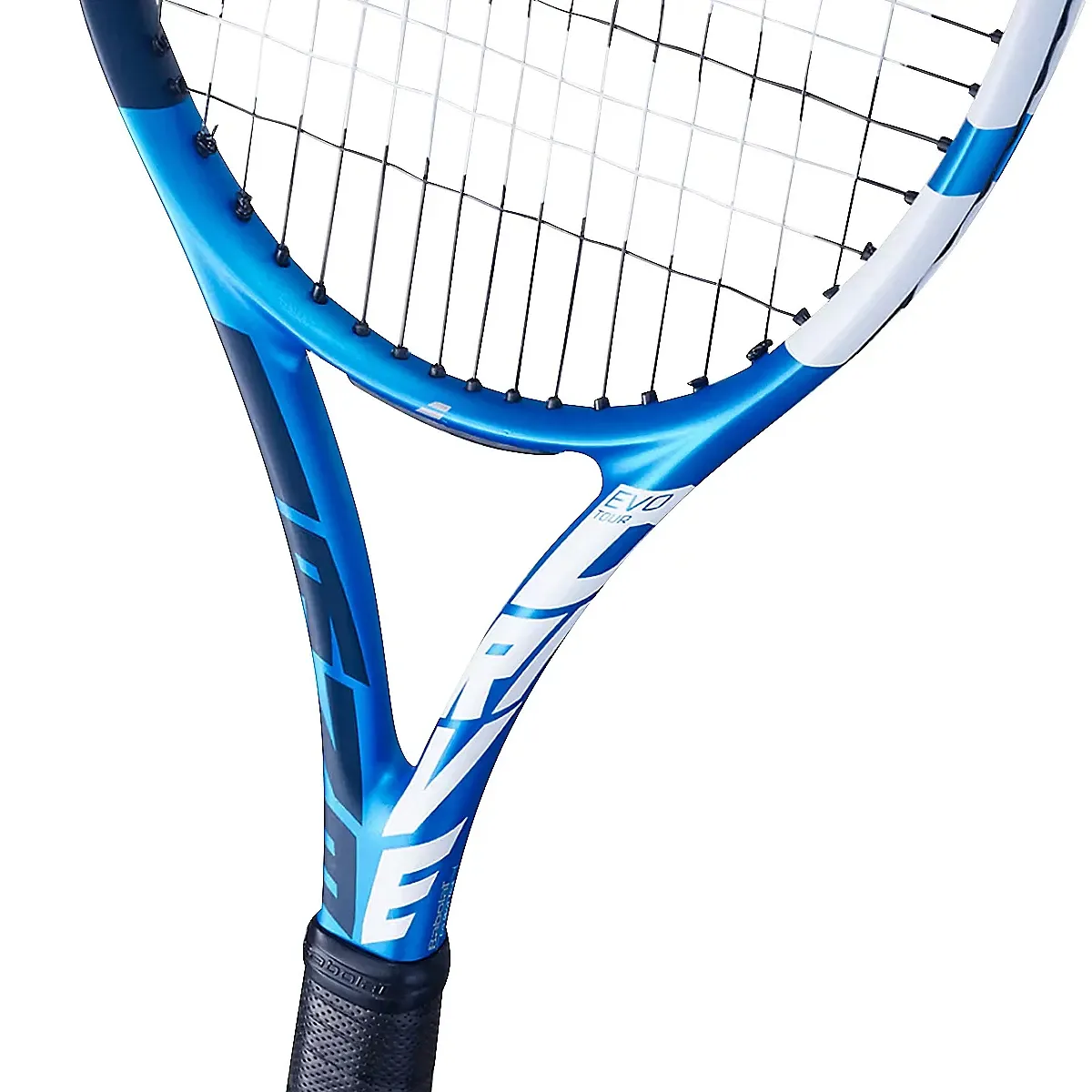 BABOLAT EVO DRIVE WHITE STRUNG WHITE BLUE 270 GR