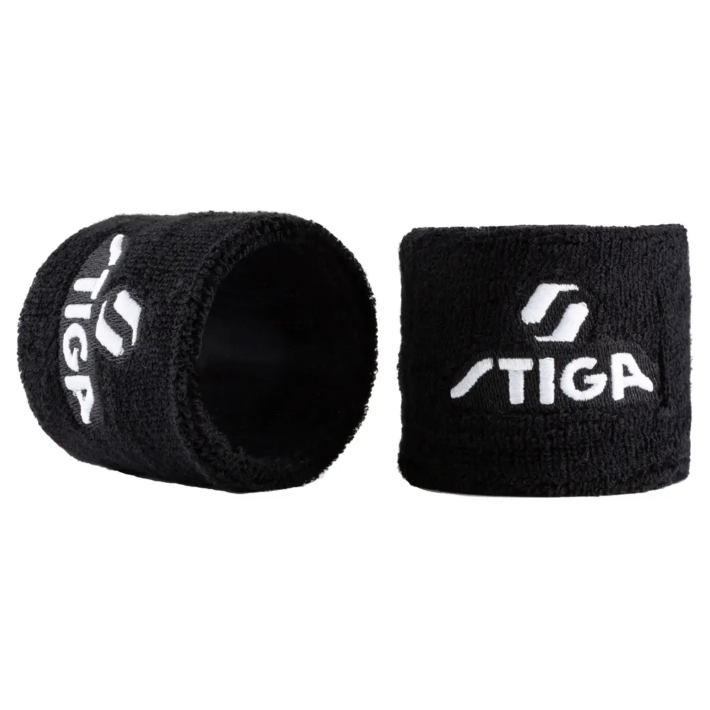 STIGA WRISTBAND SMALL BLACK 2-P