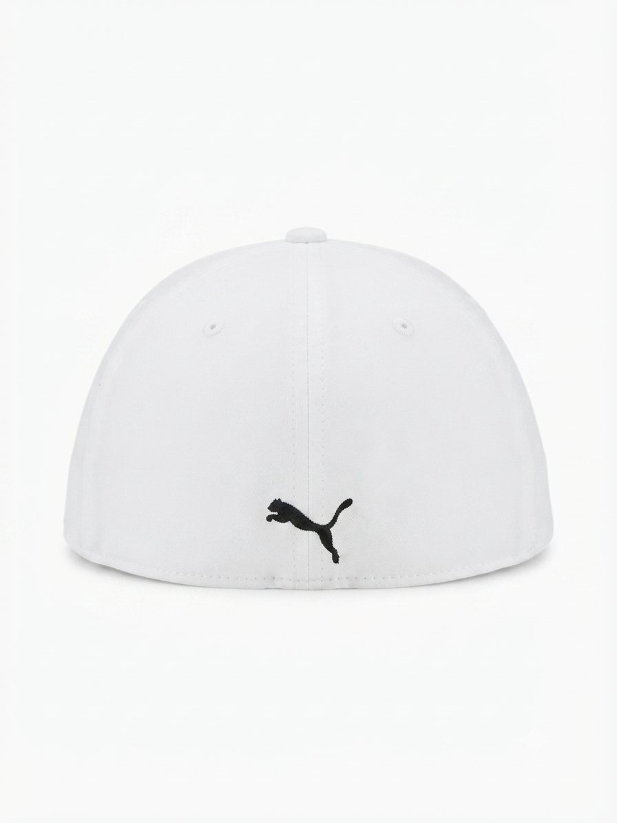 PUMA CAP WHITE BLACK LOGO
