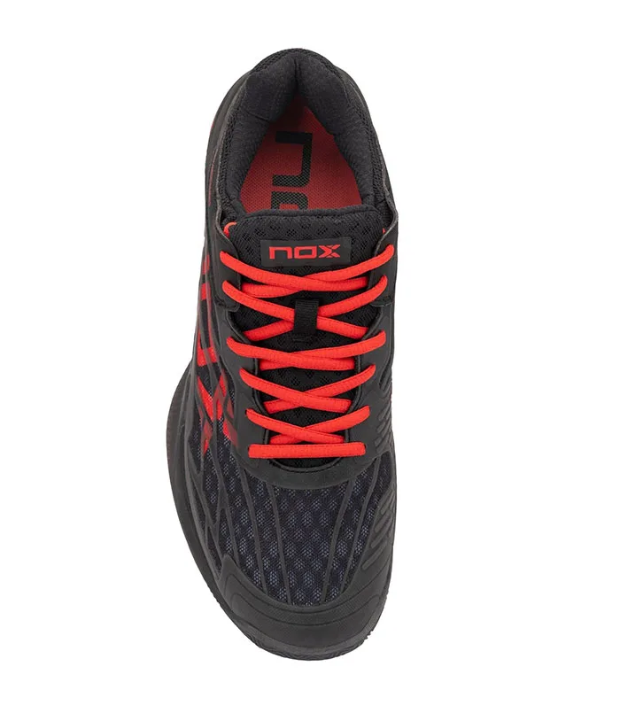 NOX CALZADO AT10 LUX NEGRO ROJO