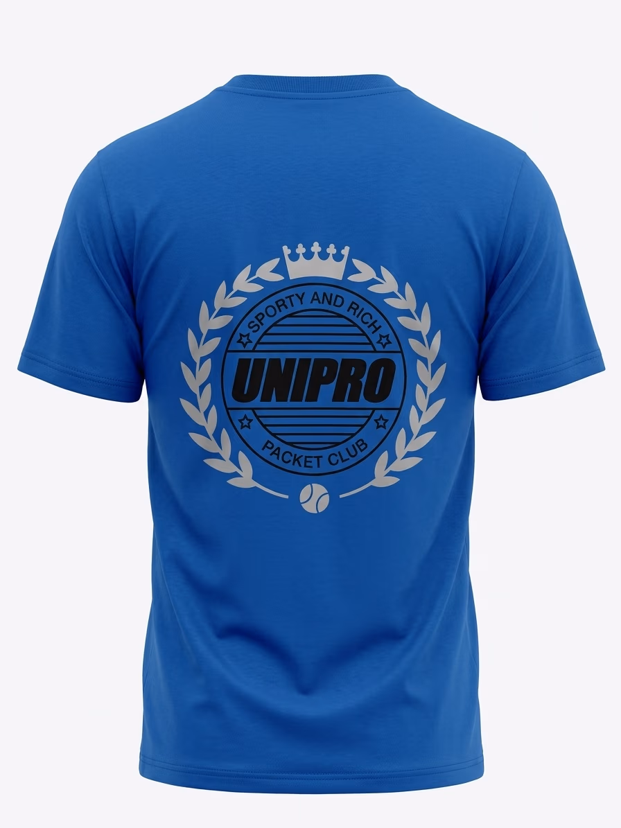 UNIPRO UNISEX-CROWN/PACKET CLUB SS TSHIRTS-HEATHER ROYAL