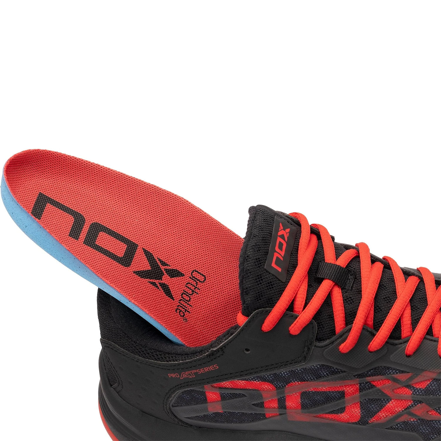 CALZADO NOX AT10 LUX NEGRO ROJO
