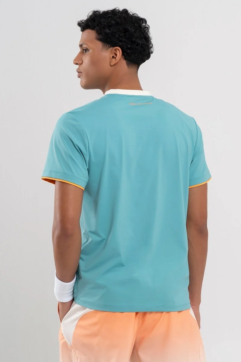 NOX MENS DUSTY TURQUOISE PRO POLO T-SHIRT