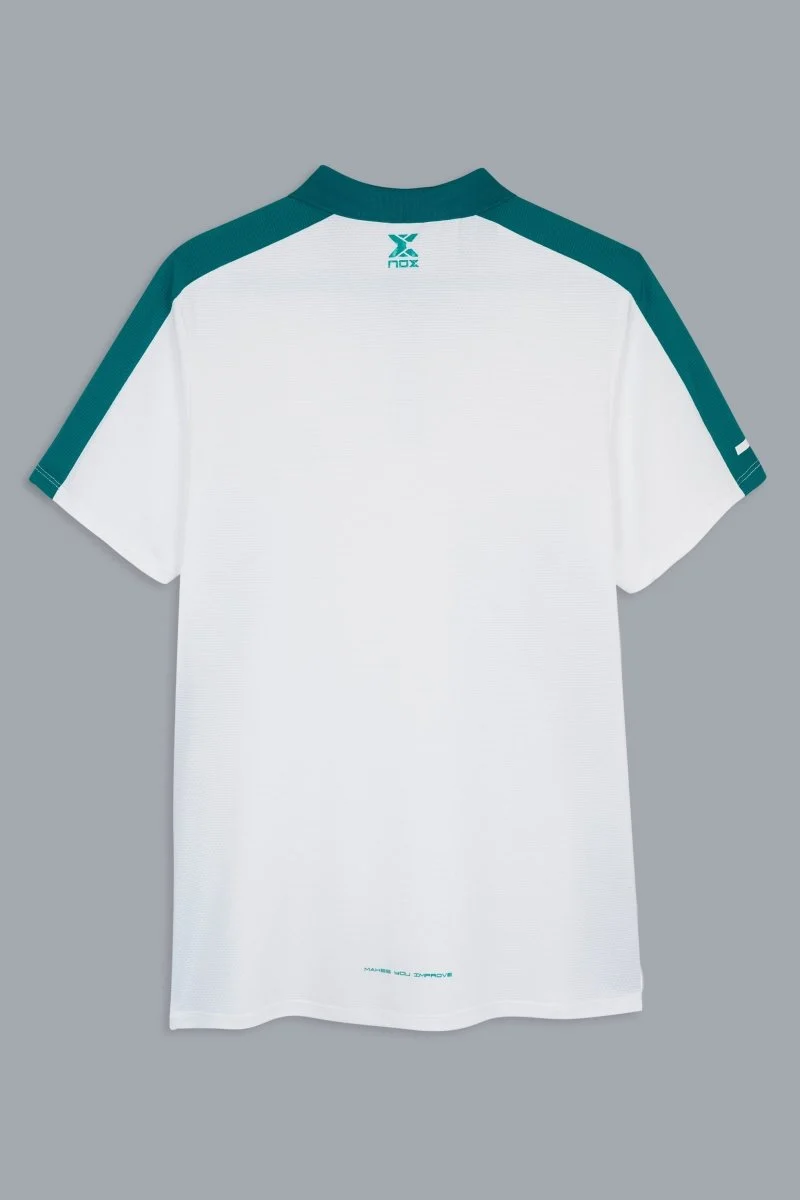 NOX MENS PRO WHITE/IVY GREEN POLO T-SHIRT